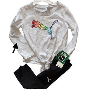 Puma rainbow shirt leggings 3T NWT girls